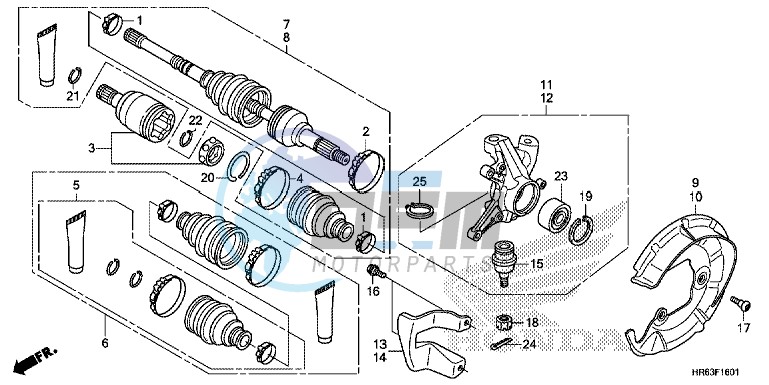 FRONT KNUCKLE/FRONT DRIVE SHAFT (H)