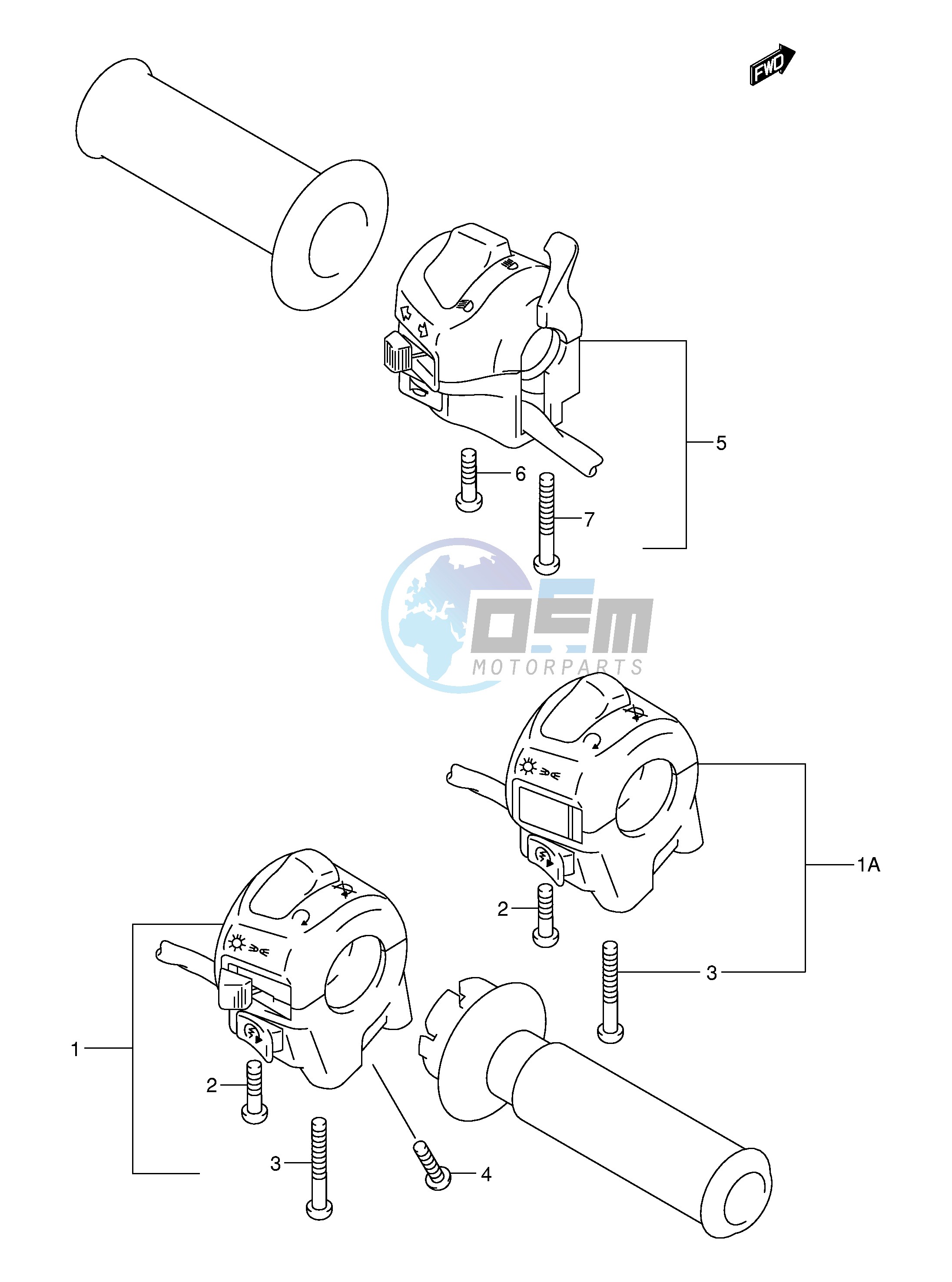 HANDLE SWITCH (MODEL Y K1 K2)