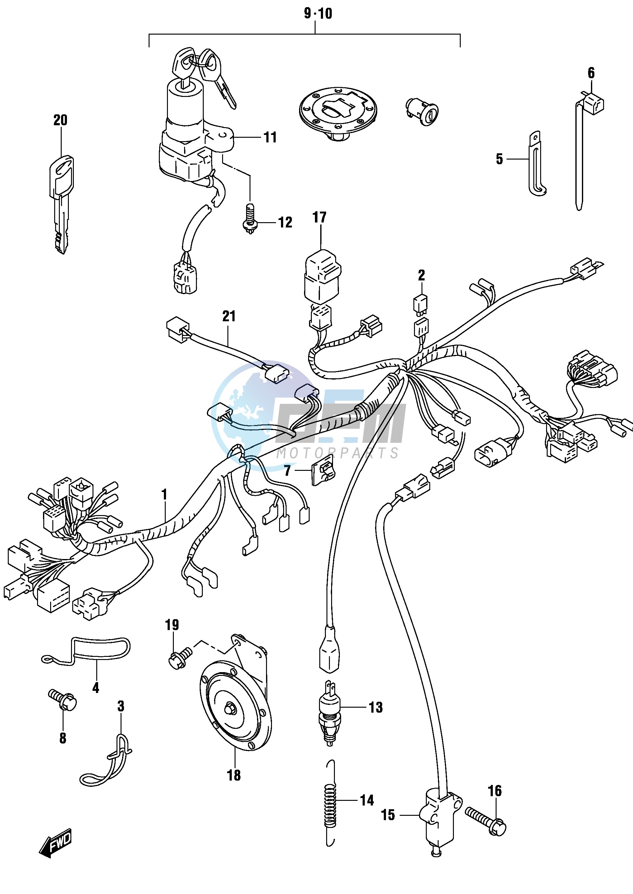 WIRING HARNESS (GS500K4 UK4)