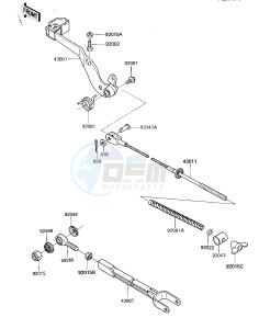 KX 125 D [KX125] (D1) [KX125] drawing BRAKE PEDAL_TORQUE LINK