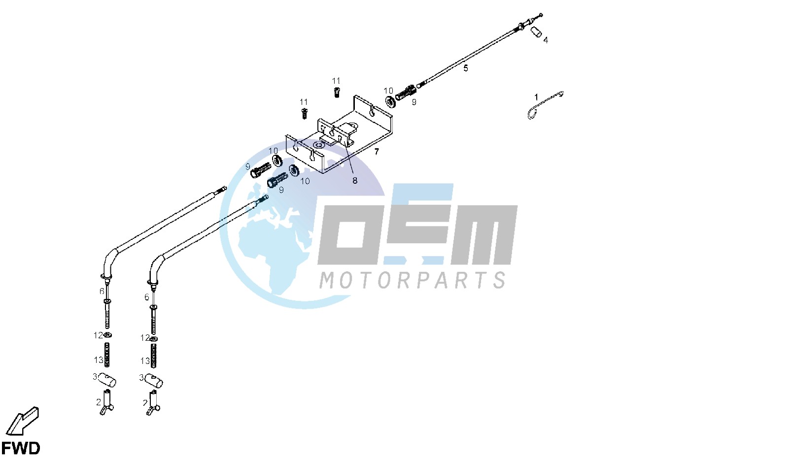 CABLE, FRONT BRAKE SYSTEM DRUM BRAKE