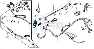 JOYRIDE 200 E2 - 2004 drawing WIRING HARNASS - IGNITION LOCK - CDI UNIT