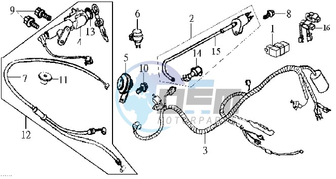 WIRING HARNASS - IGNITION LOCK - CDI UNIT