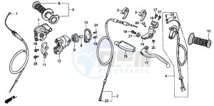 CR500R drawing HANDLE LEVER/SWITCH/CABLE