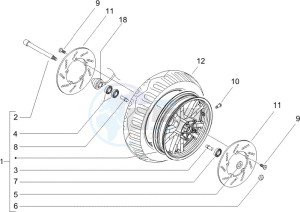 Beverly 500 2005-2006 drawing Front wheel