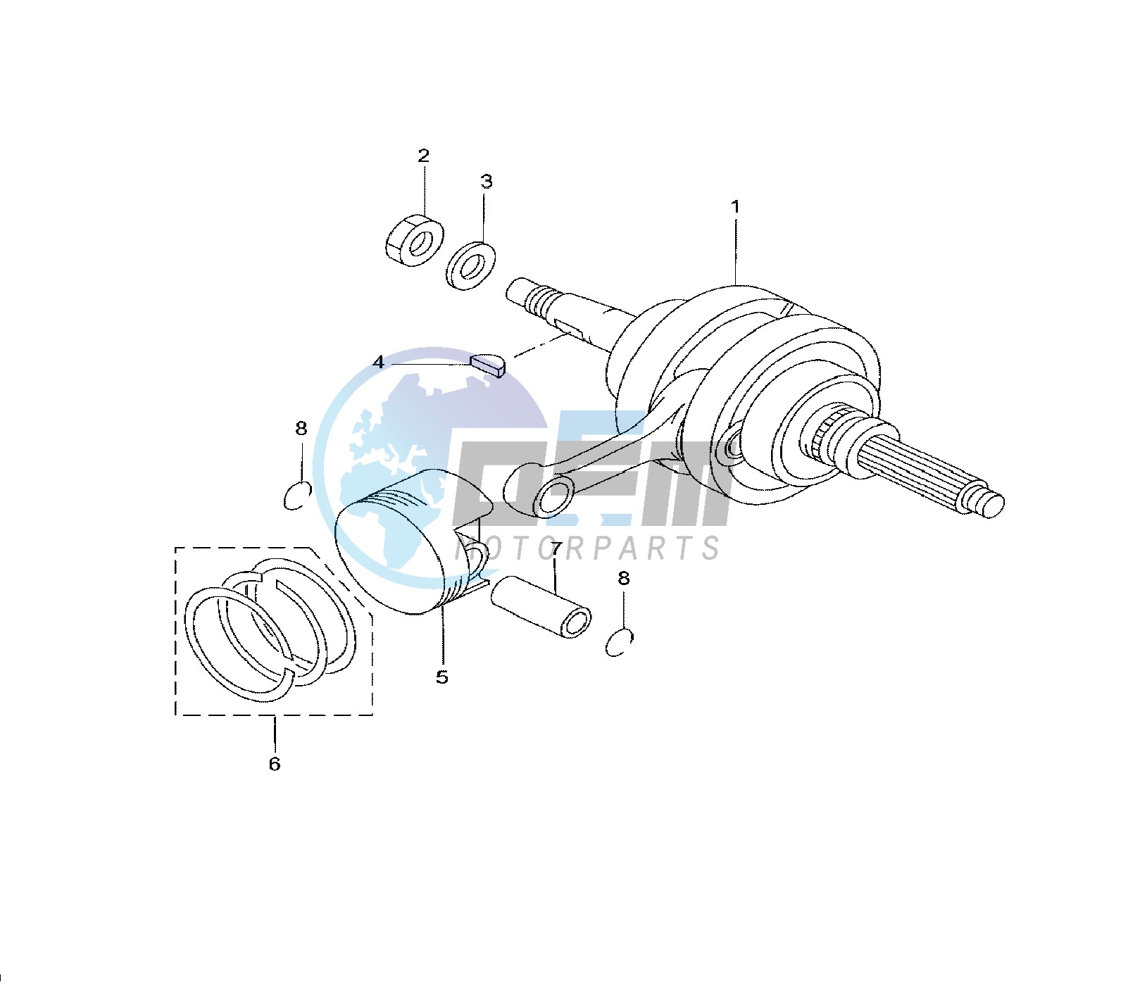 CRANKSHAFT AND PISTON