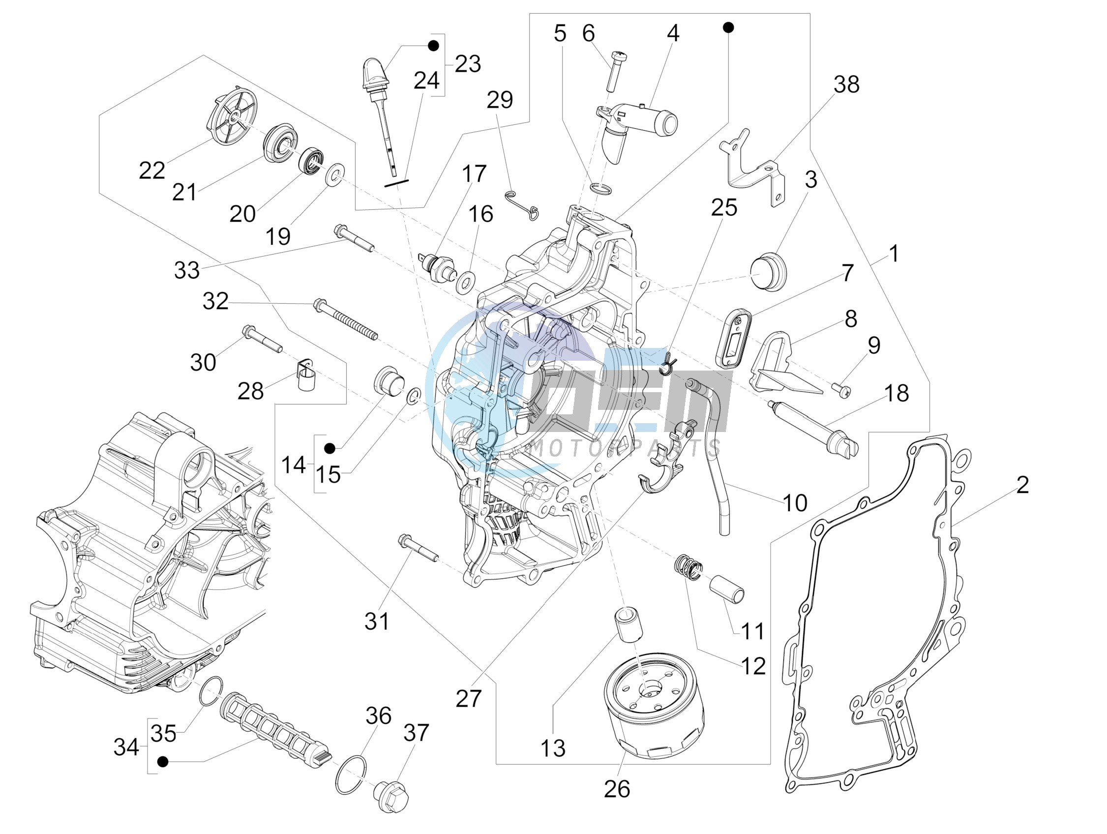 Flywheel magneto cover - Oil filter