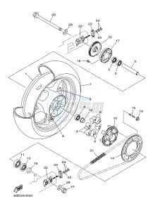 XJ6NA 600 XJ6-N (NAKED, ABS) (36B9 36BA) drawing REAR WHEEL