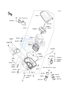 KVF 750 E [BRUTE FORCE 750 4X4I NRA OUTDOORS] (E8F-E9FA) E8FA drawing AIR CLEANER