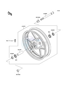 Z750S ZR750-K1H FR GB XX (EU ME A(FRICA) drawing Front Hub