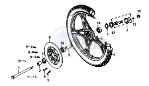 XS-125-K drawing FRONT WHEEL