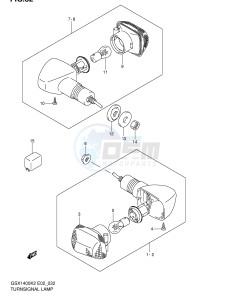 GSX1400 (E2) drawing TURNSIGNAL LAMP (E2,E19)