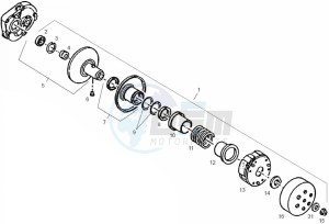 ATLANTIS BULLET - 50 cc VTHAL1AE2 Euro 2 2T AC FRA drawing Secondary pulley (Positions)