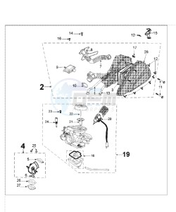 Tweet 125 V drawing CARBURETTOR