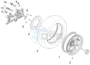 X Evo 250 Euro 3 drawing Rear wheel