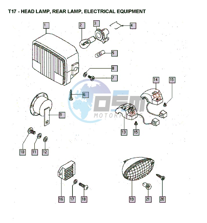 Head lamp-rear lamp-electrical equipment