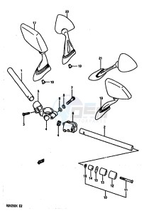 RGV250 1989 drawing HANDLE BAR