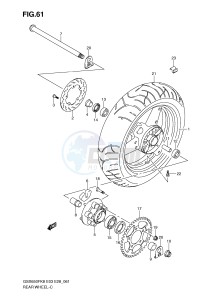 GSX650F (E3-E28) Katana drawing REAR WHEEL (GSX650FK8 FK9 FL0)