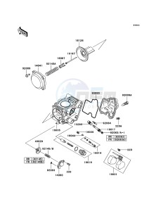 KFX700 KSV700B7F EU drawing Carburetor Parts