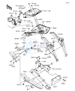 Z1000SX_ABS ZX1000MFF FR GB XX (EU ME A(FRICA) drawing Rear Fender(s)