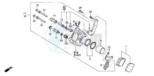 TRX400EX FOURTRAX 400 EX drawing FRONT BRAKE CALIPER