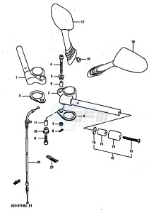 GSX-R1100 (K-L) drawing HANDLEBAR (MODEL L)