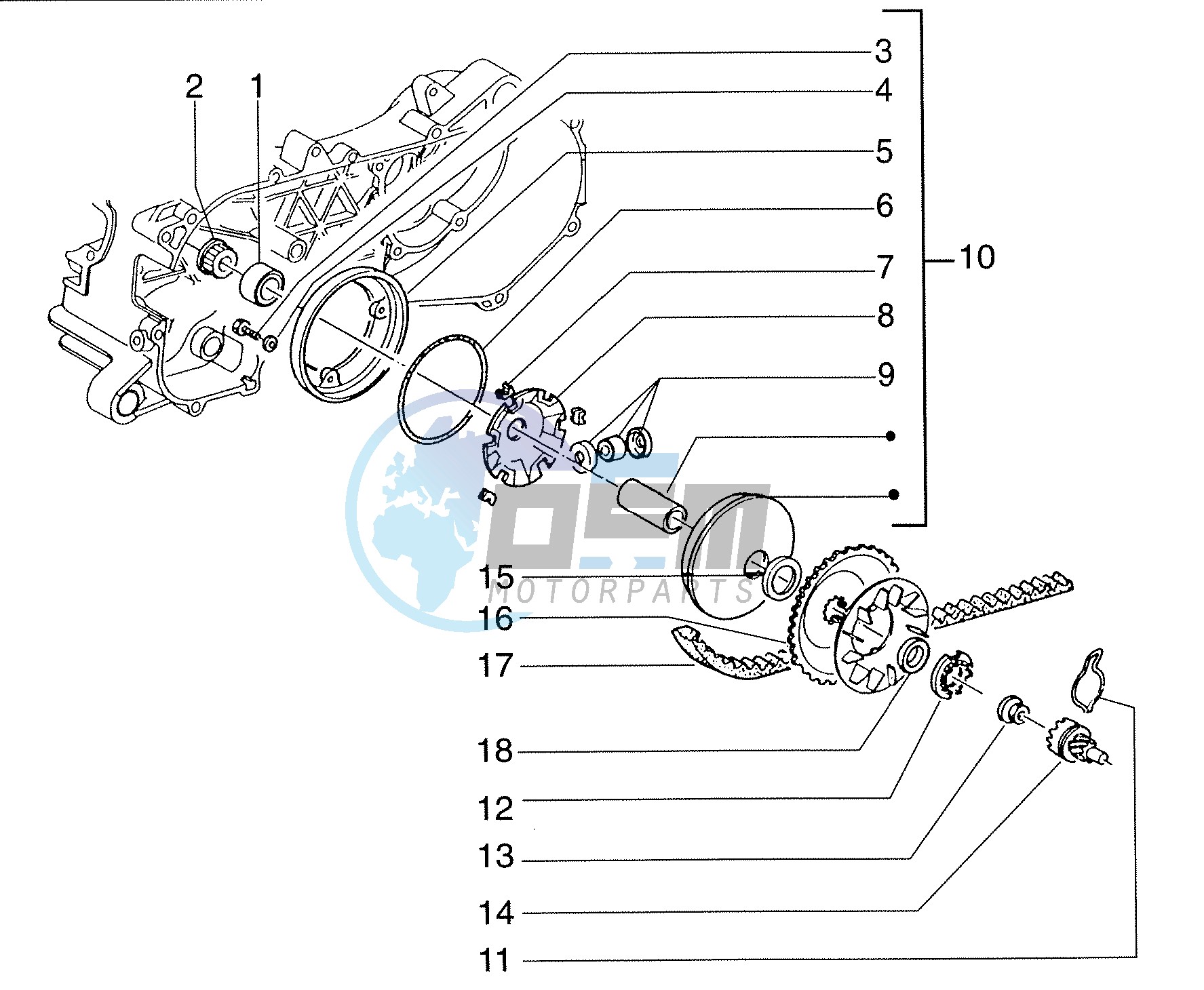 Half-pulley assy. driving