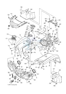 YFM700FWAD YFM7FGPB GRIZZLY 700 EPS (1HP3 1HP4) drawing FRONT FENDER