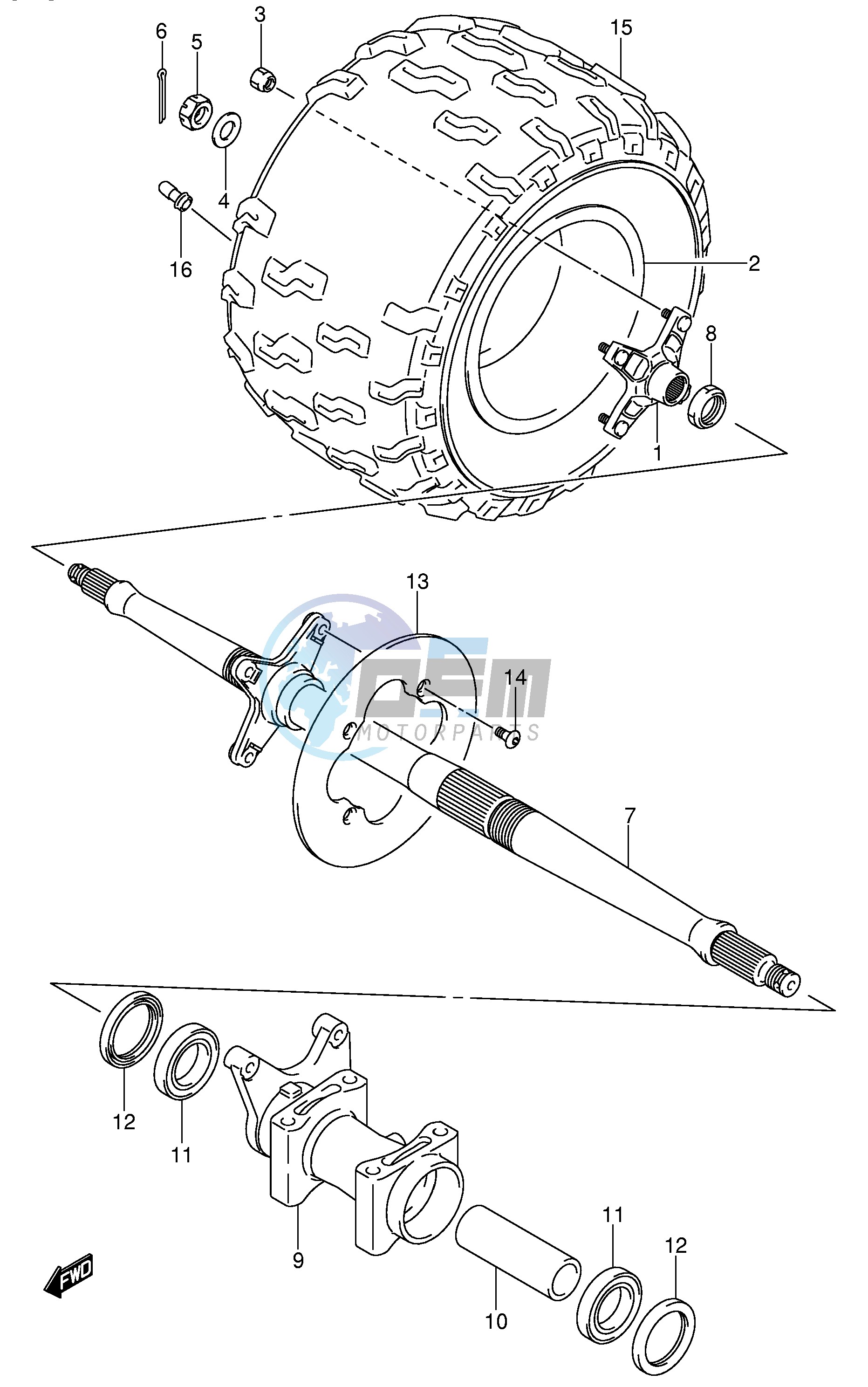 RIGHT REAR WHEEL (MODEL K4)