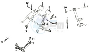 X'PRO 50 (45 KM/H) (AE05W4-FR) (L4-M1) (M1 - 2021) drawing MAIN STAND -SIDE STAND- KICKSTARTER PEDAL