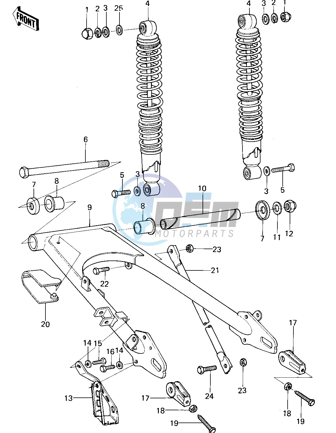 SWING ARM_SHOCK ABSORBERS -- 78-79 KL250-A1_A1A_A2- -