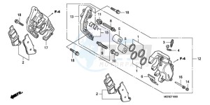 CBF600N9 UK - (E / MKH) drawing FRONT BRAKE CALIPER (CBF600S/N)