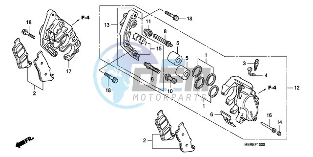 FRONT BRAKE CALIPER (CBF600S/N)