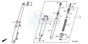 CBF125MA France - (F) drawing FRONT FORK