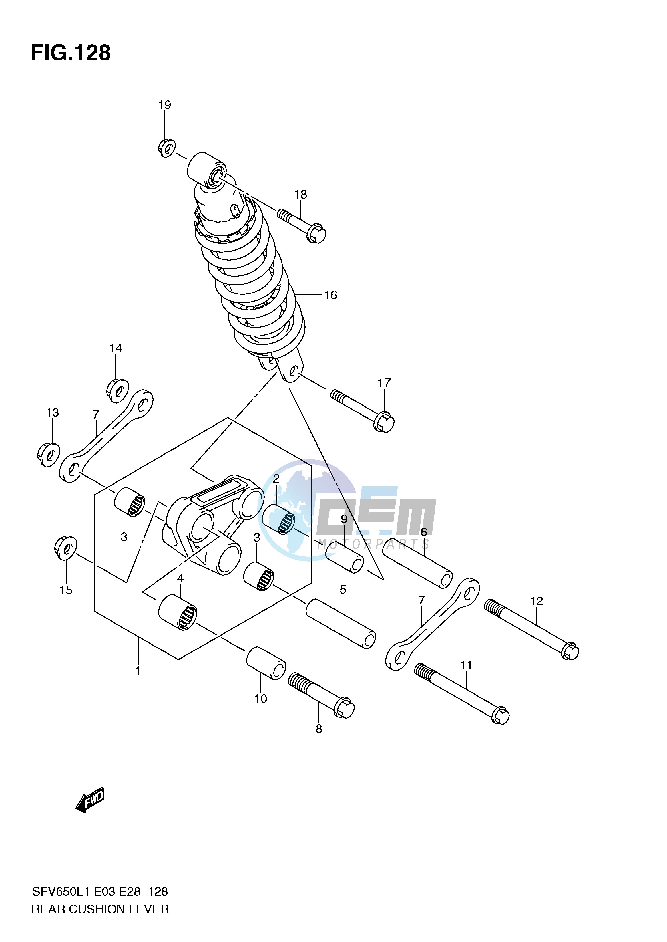 REAR CUSHION LEVER (SFV650L1 E28)