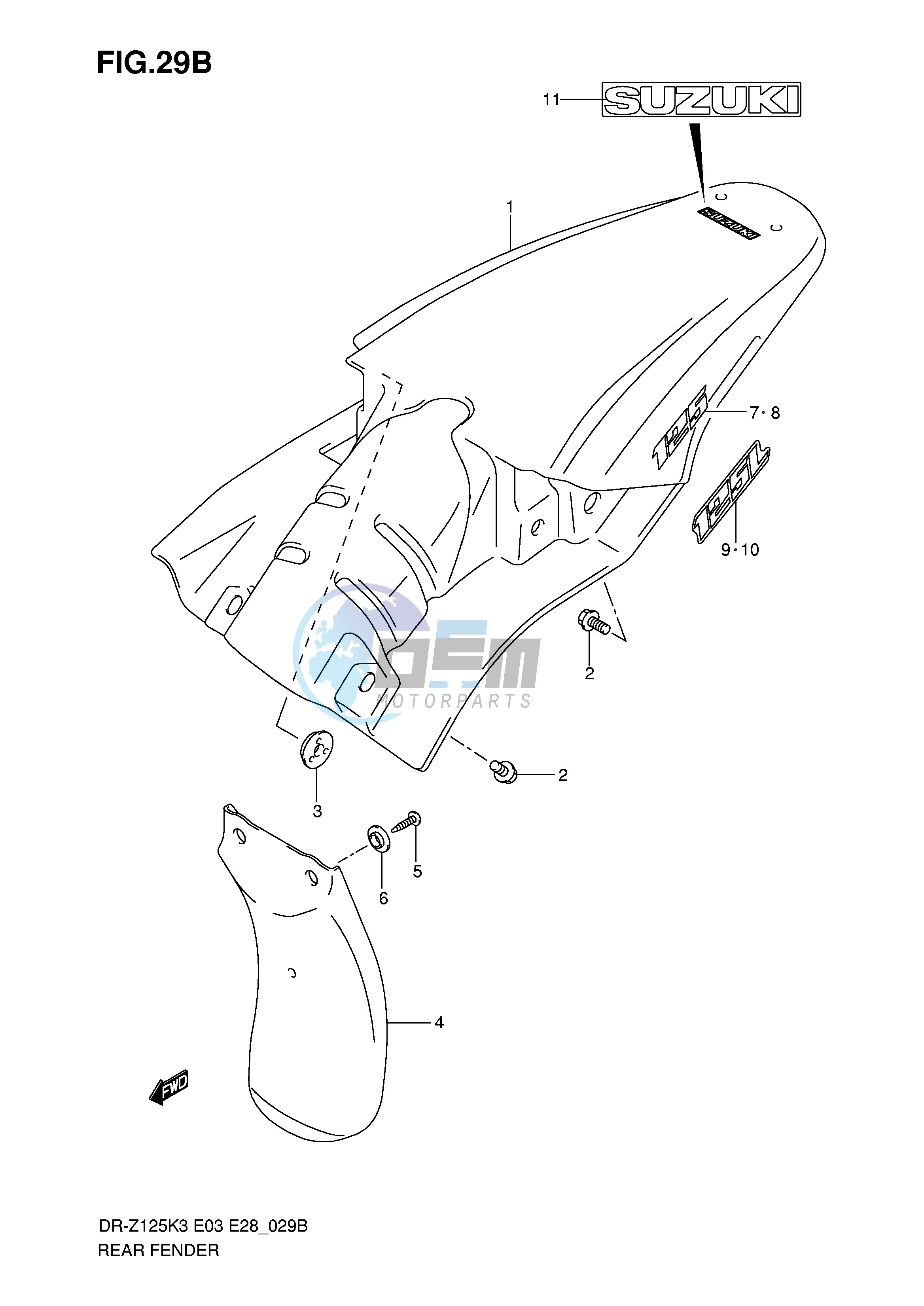 REAR FENDER (MODEL K7)