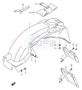 GSX750F (E2) drawing REAR FENDER (MODEL K L M N P R)