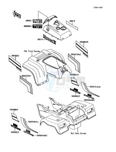 KLF 220 A [BAYOU 220] (A1-A4) [BAYOU 220] drawing DECAL-- KLF220-A1_A2- -