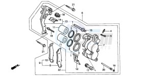 NX250 drawing FRONT BRAKE CALIPER