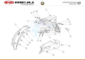 BYE-BIKE-EURO4-WHITE drawing REAR PLASTIC