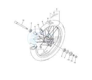 WR F 450 drawing FRONT WHEEL