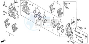 CB1300F CB1300SUPER FOUR drawing FRONT BRAKE CALIPER