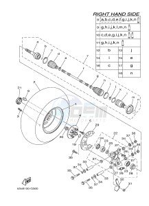 YXR700F YXR7FSPD RHINO 700 SPORTS EDITION (1RBM 1RBN 1RBP) drawing REAR WHEEL 4