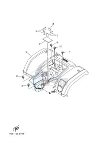 YFM125A YFM125GB GRIZZLY 125 (1PY2 1PY3 1PY1) drawing REAR FENDER