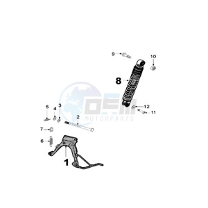 LUDIX 14 V CLASSIC drawing REAR SHOCK AND STAND