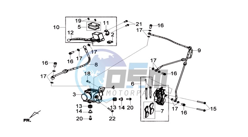 BRAKE CALIPER FOR / BRAKE LEVER CPL