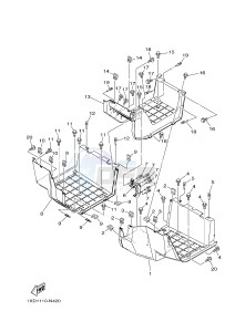 YXM700E YXM700PHE MP 700 EPS (1XP9) drawing STAND & FOOTREST