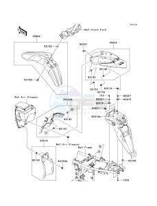 KLX 250 W [KLX250SF] (W9F) W9F drawing FENDERS