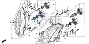 VFR800A drawing HEADLIGHT (E,ED,EK,F)