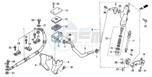 XL600V TRANSALP drawing REAR BRAKE MASTER CYLINDER